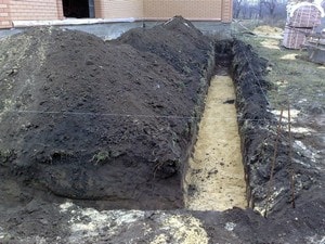 Мелкозаглубленный фундамент - песчаная подушка